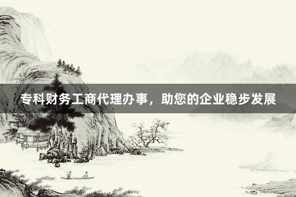 专科财务工商代理办事，助您的企业稳步发展