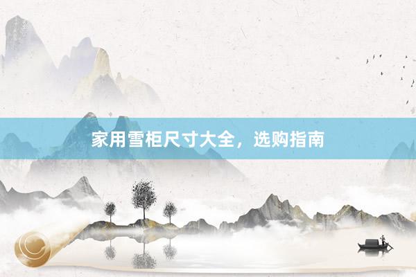 家用雪柜尺寸大全，选购指南